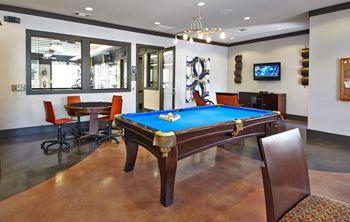 Video game room w/ billiards and poker table